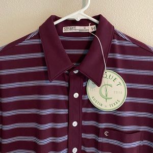 New Criquet polo M maroon light blue